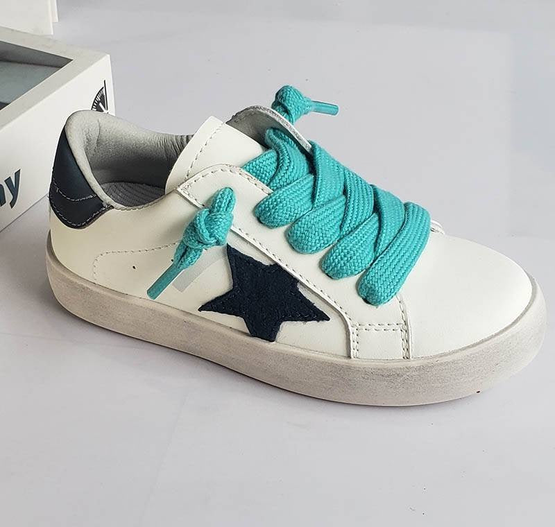 Black Star Shoes Teal Laces [Kids]